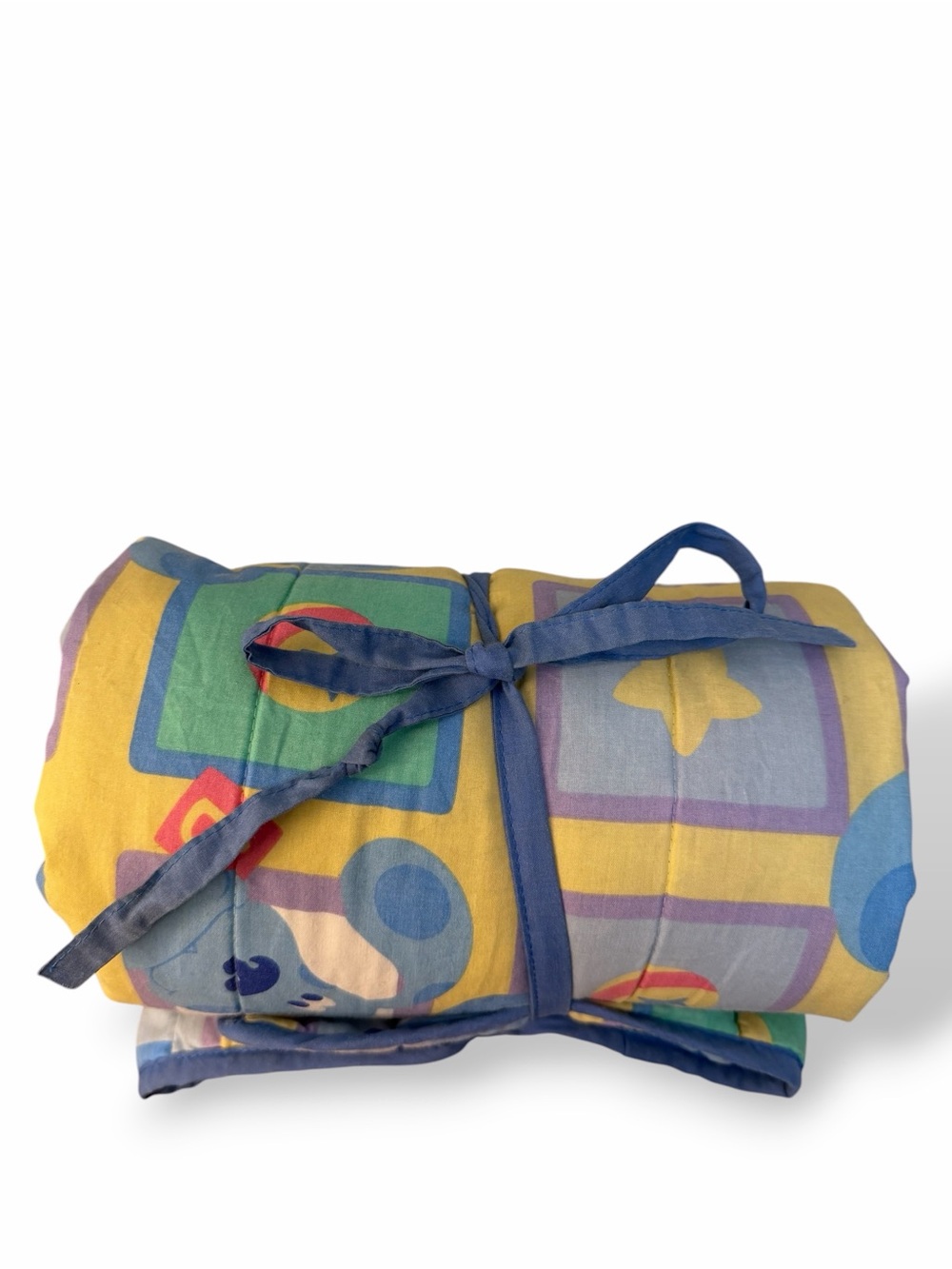 Vintage 2001 Blue’s Clues Nap Mat Pillow Roll Up Preschool Toddler 24x43